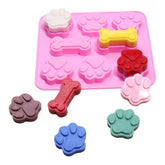 Molde Silicona Huellas Cachorro y Hueso